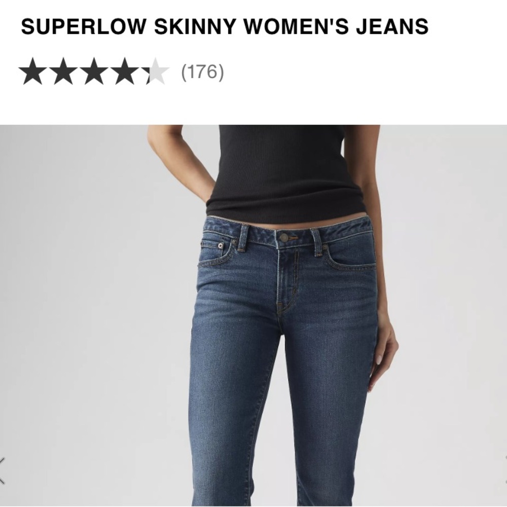 Levi’s 524 Too Superlow Dark Blue Denim Skinny Jeans